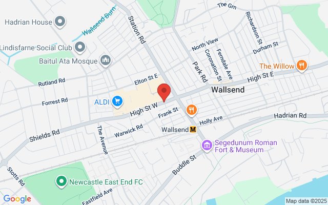 Map of Wallsend town centre