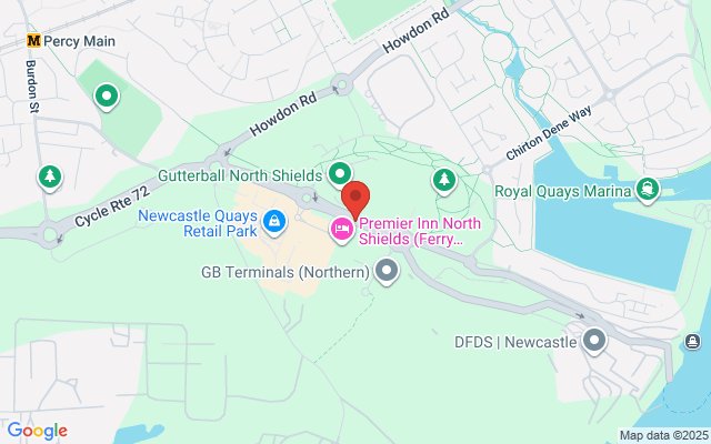 Map of Premier Inn North Shields